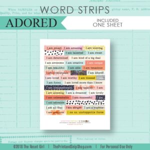 Word Strips >> Adored Collection