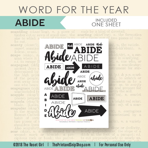 Word for the Year >> Abide