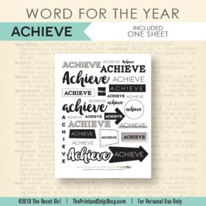 Word for the Year >> Achieve
