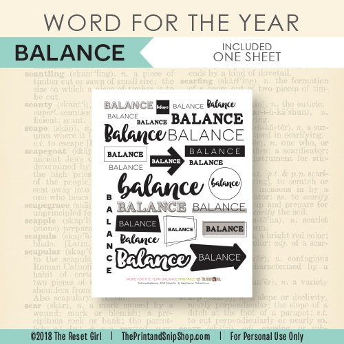 Word for the Year >> Balance