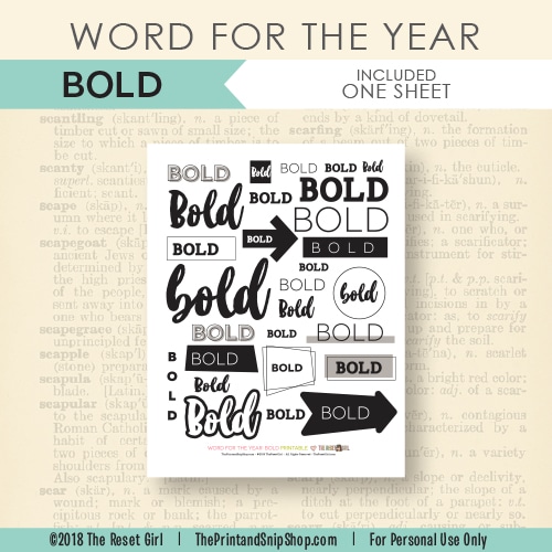 Word for the Year >> Bold