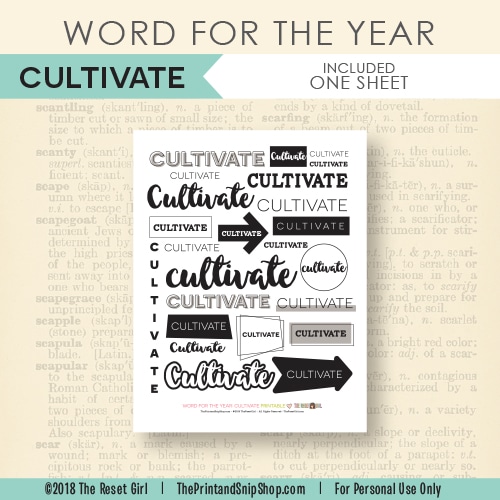 Word for the Year >> Cultivate