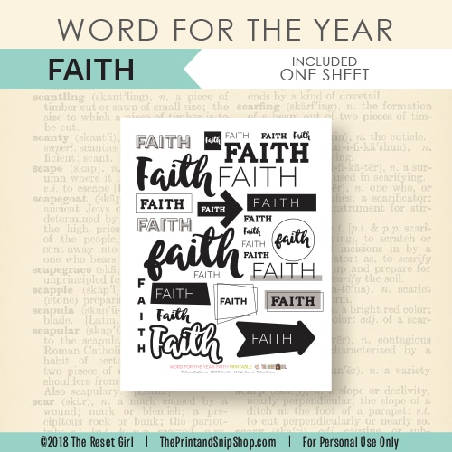 Word for the Year >> Faith