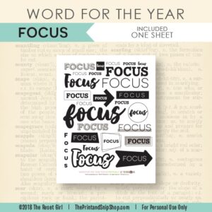 Word for the Year >> Focus