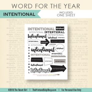 Word for the Year >> Intentional