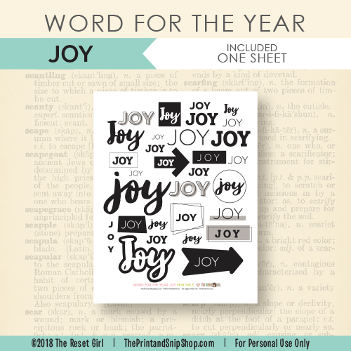 Word for the Year >> Joy