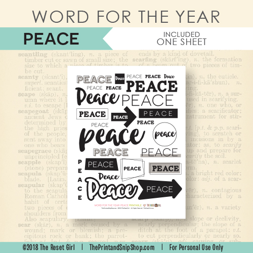 Word for the Year >> Peace