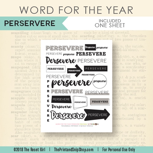 Word for the Year >> Persevere