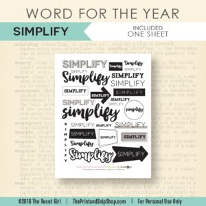 Word for the Year >> Simplify