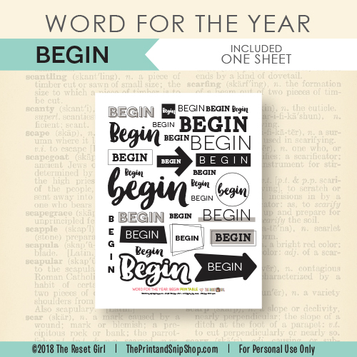 Word for the Year >> Begin
