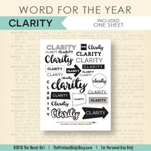 Word for the Year >> Clarity