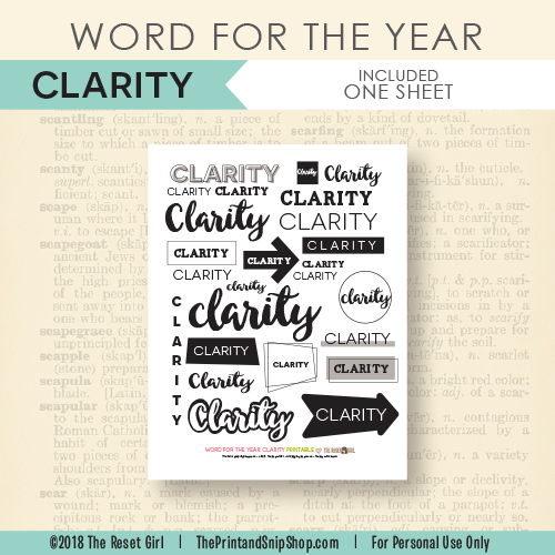 Word for the Year >> Clarity