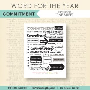 Word for the Year >> Commitment