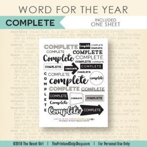 Word for the Year >> Complete