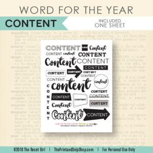 Word for the Year >> Content