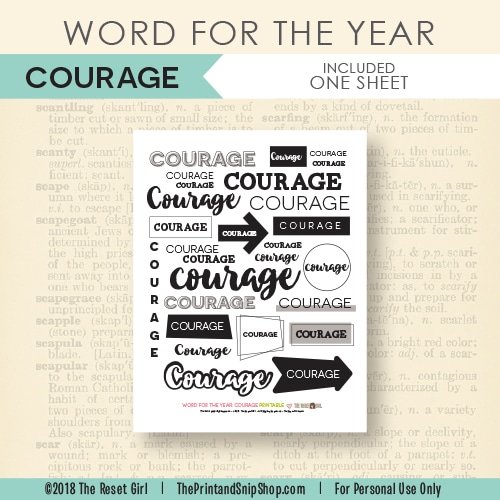Word for the Year >> Courage