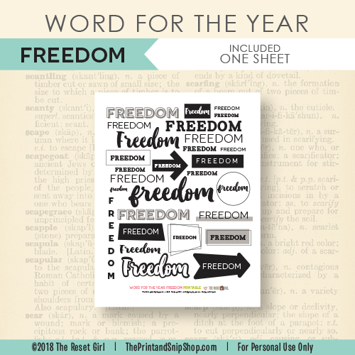 Word for the Year >> Freedom