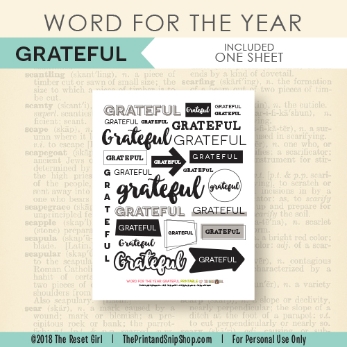 Word for the Year >> Grateful