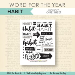 Word for the Year >> Habit