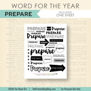 Word for the Year >> Prepare