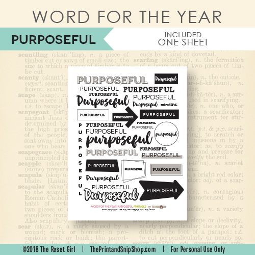 Word for the Year >> Purposeful