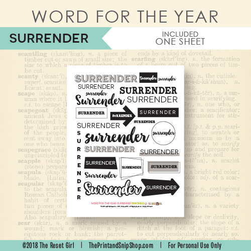 Word for the Year >> Surrender