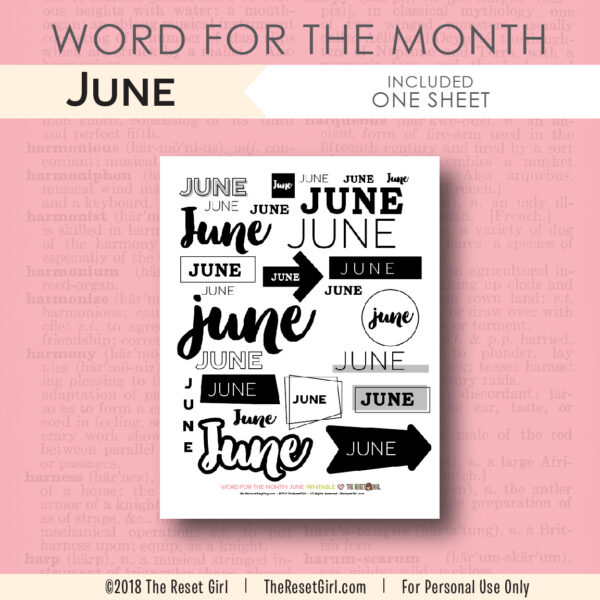 Word for the Month >> June
