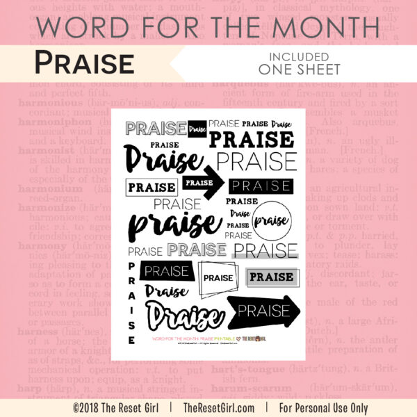 Word for the Month >> Praise