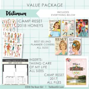 Value Package offered at Camp Reset 2018