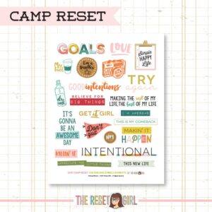 Camp Reset 2018: Visionboard Embellishments