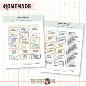 Prompts >> Listers Gotta List Challenge - Homemade Edition November 2018