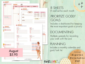 My WholeHearted Faith Sheets August 2024 Edition