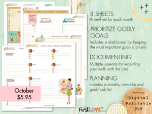 My WholeHearted Faith Sheets October 2024 Edition